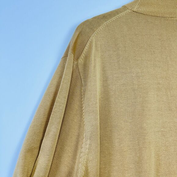 Jos A Bank Silk Sweater Size XXL Mock Neck Yellow‎ Gold Vintage Business - Picture 9 of 13